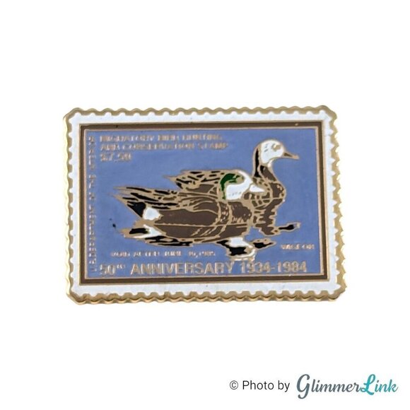 VTG 80s Migratory Bird Hunting & Conservation Wigeon Federal Stamp Pin - Picture 1 of 9